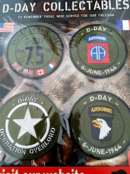 D-Day Kaart emblemen collectables stof - 1