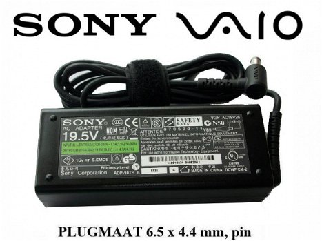 Sony vaio voeding original 19.5 4.7a 90 watt, 6.5 x 4.4 mm met pin oplader - 1