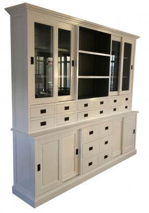Buffetkast Vuren wit - grijs 250 x 50/40 x 220cm - nr. 1