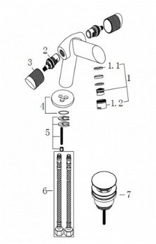 Sanifun wastafelmengkraan Nand Chroom + afvoerplug - 2