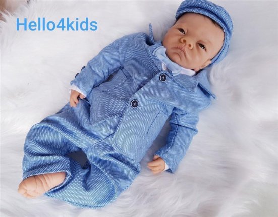 68 bruidsjonker kleding doop baby kraamcadeau blauw en spikkel - nr. 1