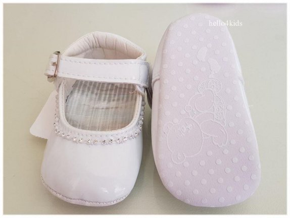16-19 NIEUW witte bruidsmeisjes schoentjes doop met strass - Afbeelding 3