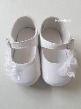 16-19 NIEUW witte bruidsmeisjes schoentjes doop met strass - Afbeelding 6