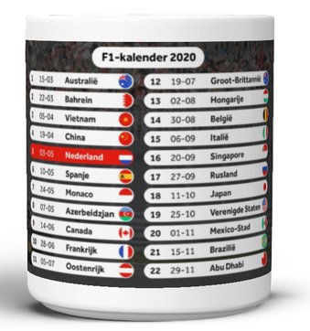 Formule 1 Kalender 2020 - nr. 1