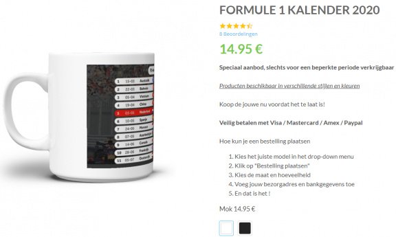 Formule 1 Kalender 2020 - Afbeelding 3