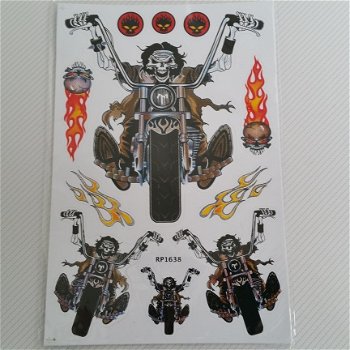 Sticker set Outlaw 1% Biker A4 Formaat - 1