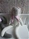 Brocante witte knuffel konijn, Clayre & eef. - 1 - Thumbnail