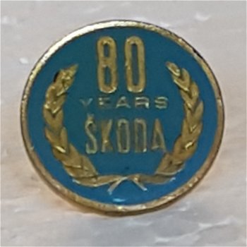SP0226 Speldje 80 years Skoda [blauw] - 1