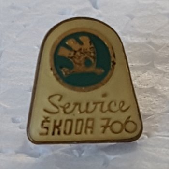 SP0282 Speldje Skoda 706 Service [wit] - 1