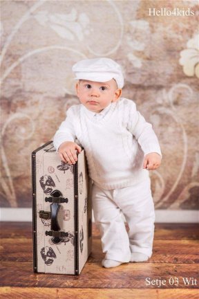 56 chique baby kostuumpje bruidsjonker pakje doop doopkleding bretels - Afbeelding 6