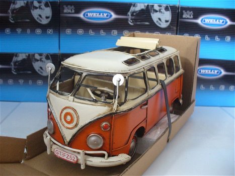 Tinplate collectables 1/18 VW Volkswagen T1 Microbus Oranje - 1