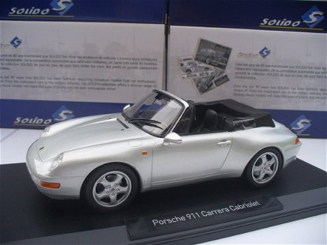 Norev 1/18 Porsche 911 993 Cabrio Zilver - 2