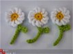 ** Gehaakte bloemetjes met steeltje (wit) - 0 - Thumbnail