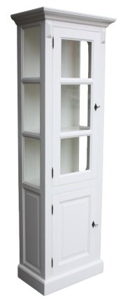 Vitrinekast Hank wit 70 x 40 x 200cm scharnierdeuren - nr. 1