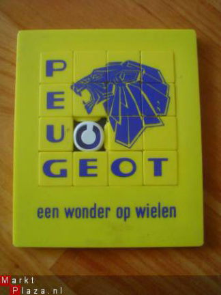 schuifpuzzel Peugeot wonder op wielen (geel) - nr. 1