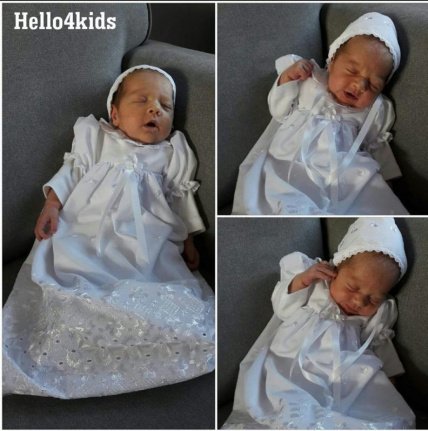reborn Doopjurkje doopkleding doopsetje prematuur Saar - Afbeelding 4