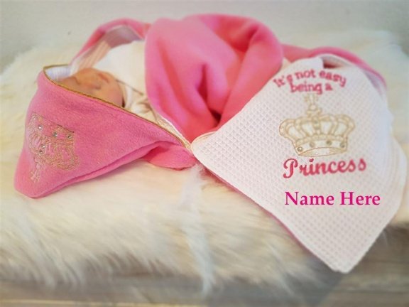 Prince en Princess geboorte cadeau kleed doop deken naam - nr. 1