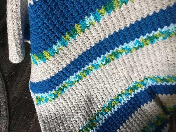 Warme hand gehaakte babydeken - Afbeelding 2
