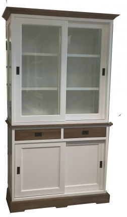 Winkelkast Zundert wit met lijst en lade 120 x 50/40 x 220cm - nr. 1