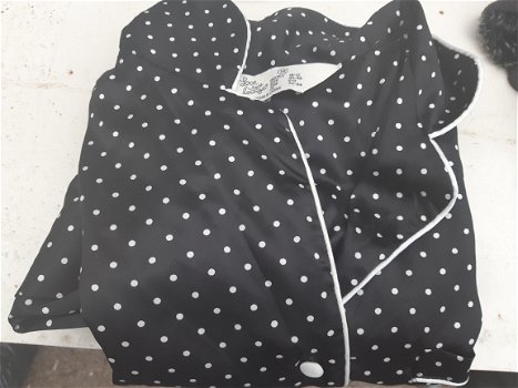 Pyjama pak zwart met witte stippen M - 1