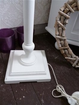 Wit brocante vloer lampen voet, 1.40 cm. hoog - 2