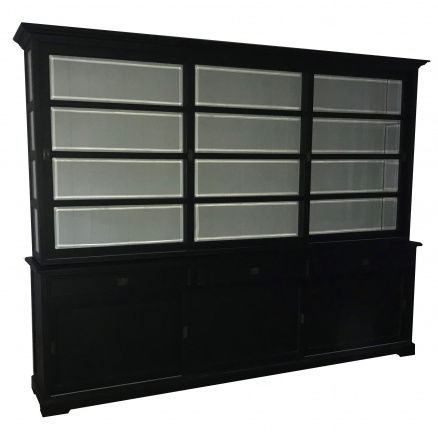 Buffetkast Borssele zwart - wit 300 x 50/40 x 240cm - nr. 1