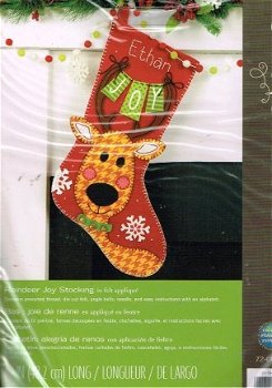 DIMENSIONS BORDUUR / VILTPAKKET ,REINDEER JOY STOCKING - 1