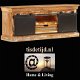 Wandmeubel - TV meubel - Industrial look - 110x30x45 cm massief gerecycled hout - 1 - Thumbnail