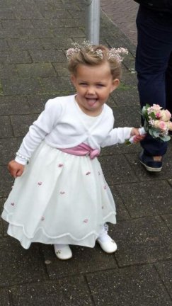 104 bruidmeisjesjurkje kinderbruidskleding doopjurkje, Nina roze - Afbeelding 6