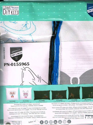 AANBIEDING VERVACO BORDUURPAKKET KUSSEN, POES MET BLAUWE BRIL - Afbeelding 2