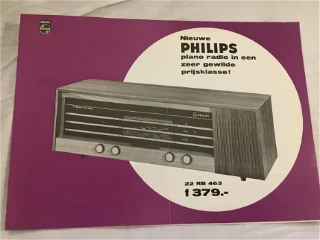 Retro PHILIPS Radio 22RB 463 introductie brochure (D319) - 0