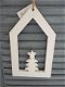 Wit houten kersthanger, ster of kerstboom - 3 - Thumbnail