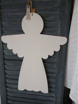 Grote houten kerst hanger, engel - 1