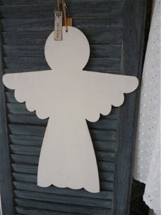 Grote houten kerst hanger, engel