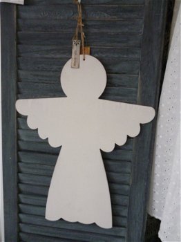 Grote houten kerst hanger, engel - 2