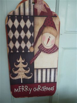 Grote houten kerst hanger, engel - 4