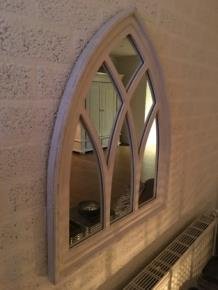 1 Spiegel venster met houten frame in white wash - Afbeelding 8