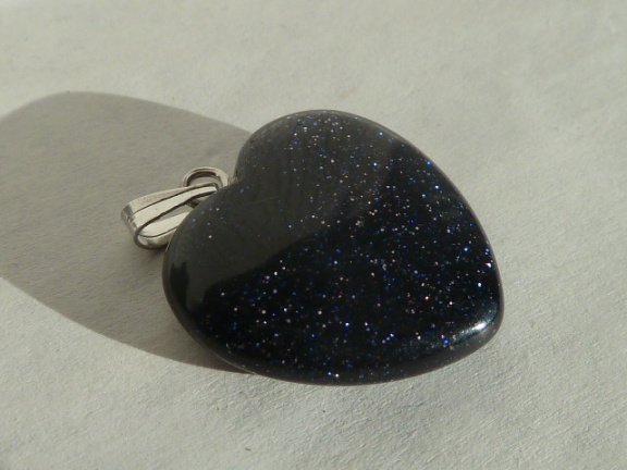 Hanger hartje goudsteen (blauw) - Afbeelding 2