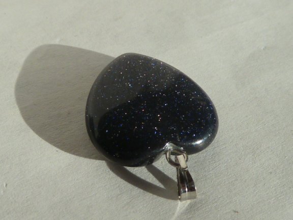 Hanger hartje goudsteen (blauw) - Afbeelding 3