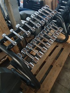 Faillissementsveiling Technogym Life Fitness dumbells enz