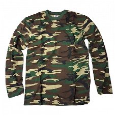 T-shirt lange mouw woodland camouflage