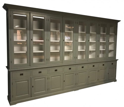 Buffetkast Dronten XL Engels groen - wit 400 x 50/40 x 240cm - nr. 1