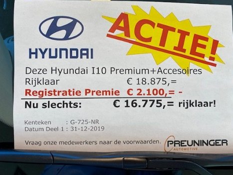 Hyundai i10 - 1.0i Premium REGISTRATIE PREMIE | 15