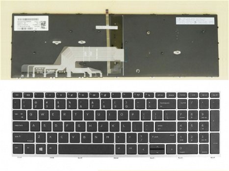 HP ProBook 450 455 470 650 G5 series toetsenbord zwart-zilver - licht - 1