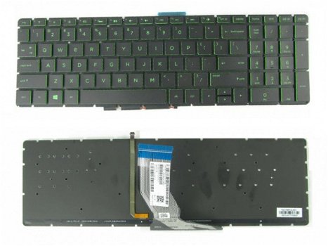 HP Pavilion 14-BA 14T-BA 14M-BA 14-BS Series toetsenbord zwart - groen - 1