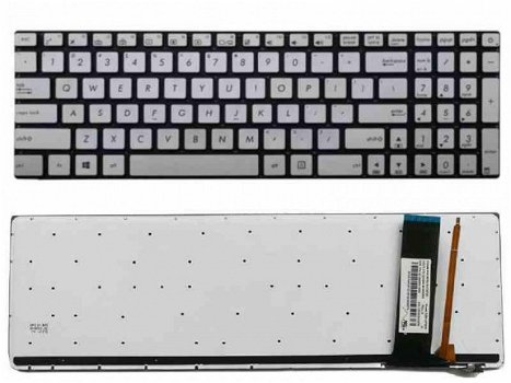 Asus N56 N56VZ series toetsenbord zilver met licht - 1
