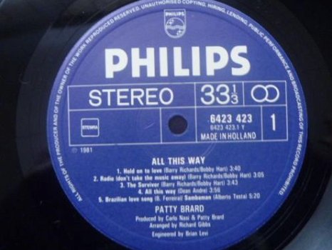 Patty Brard - All this way - LP 1981 - 4