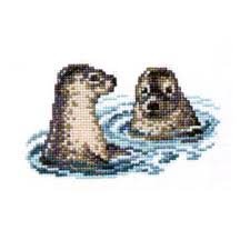 Borduurpakket "ZEEHONDJES" NIEUW !