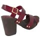 Houten blokhak sandalen - 2 - Thumbnail