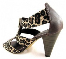 Dames luipaard sandalen echt leder